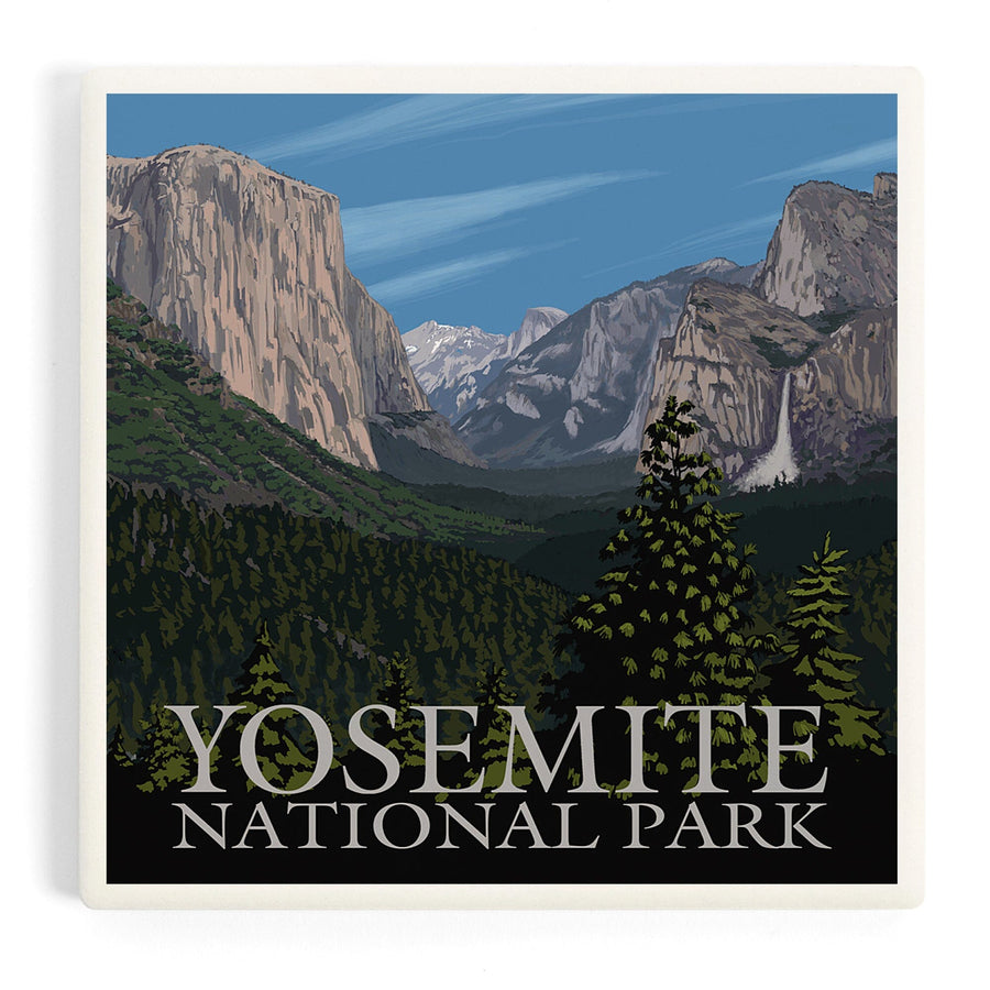 Yosemite Valley Scene, California, Coasters Coasters Lantern Press 