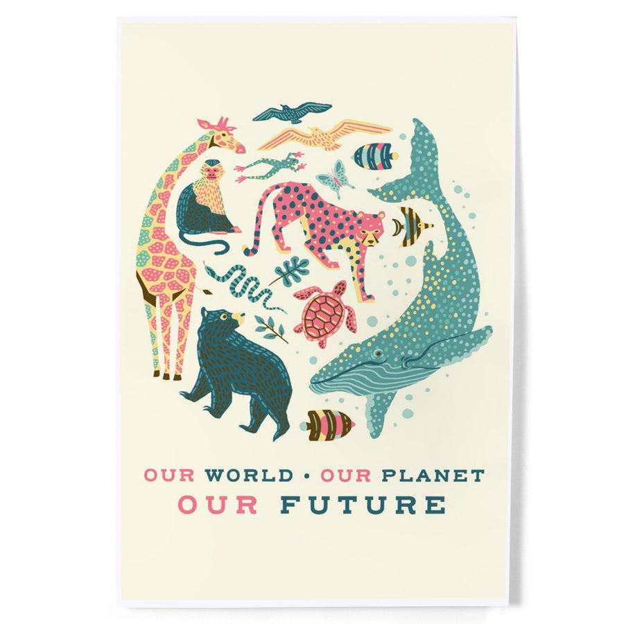 Young Conservationist Collection, Animal Montage, Our World, Our Future, Our Planet, Art & Giclee Prints Art Lantern Press 