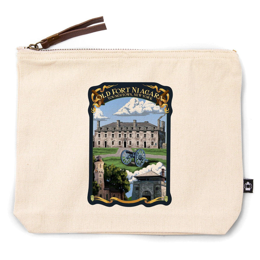 Youngstown, New York, Old Fort Niagara,, Organic Cotton Zipper Pouch, Go Bag Go Bag Lantern Press 