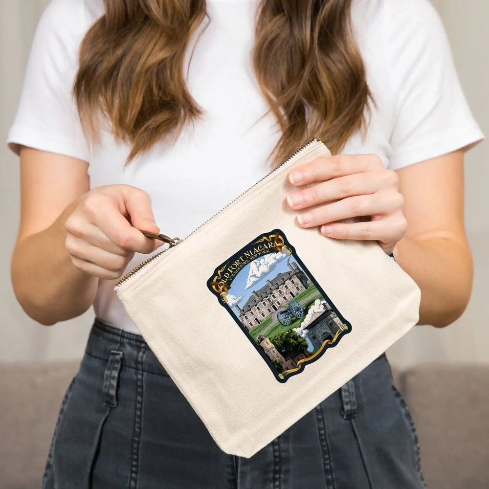 Youngstown, New York, Old Fort Niagara,, Organic Cotton Zipper Pouch, Go Bag Go Bag Lantern Press 