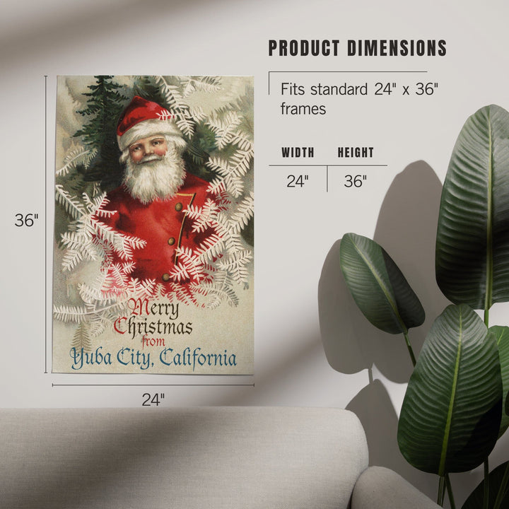 Yuba City, California, Merry Christmas from Santa, Vintage, Artwork, Art & Giclee Prints Art Lantern Press 