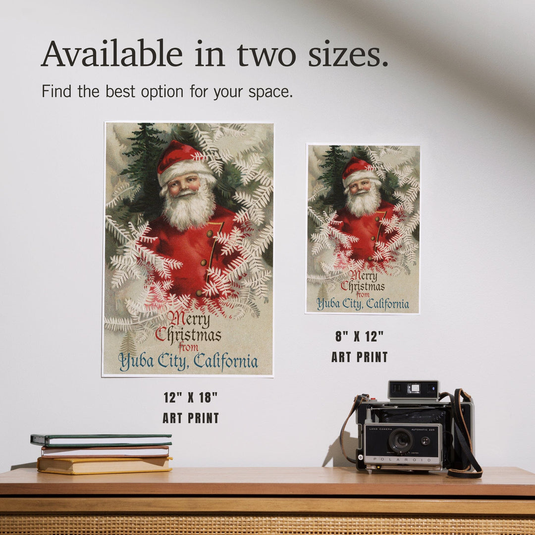 Yuba City, California, Merry Christmas from Santa, Vintage, Artwork, Art & Giclee Prints Art Lantern Press 