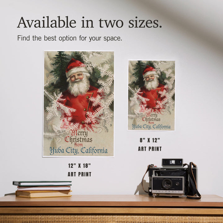 Yuba City, California, Merry Christmas from Santa, Vintage, Artwork, Art & Giclee Prints Art Lantern Press 