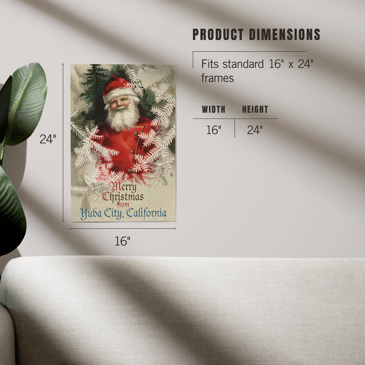 Yuba City, California, Merry Christmas from Santa, Vintage, Artwork, Art & Giclee Prints Art Lantern Press 