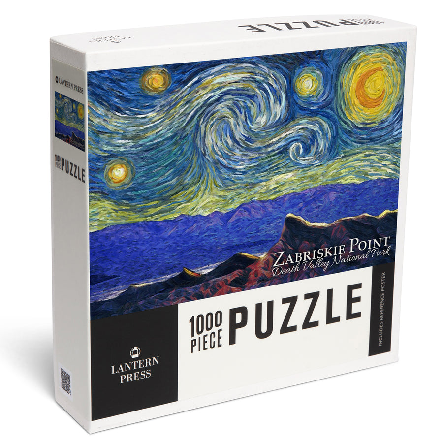 Zabriskie Point, Death Valley National Park, California, Starry Night, Jigsaw Puzzle Puzzle Lantern Press 