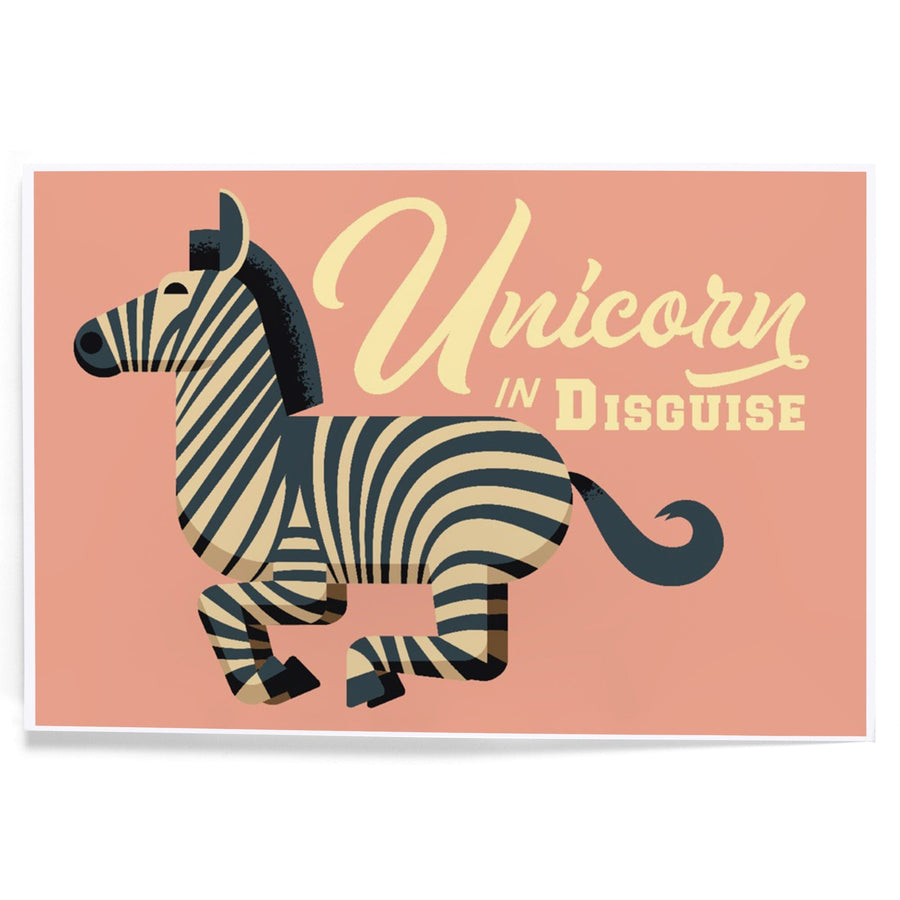 Zebra, Unicorn in Disguise, Geometric, Art & Giclee Prints Art Lantern Press 