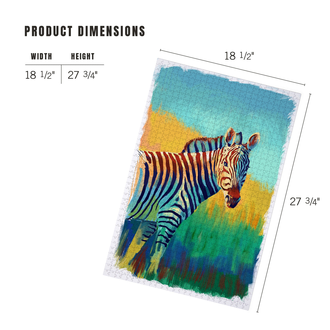Zebra, Vivid, Jigsaw Puzzle Puzzle Lantern Press 