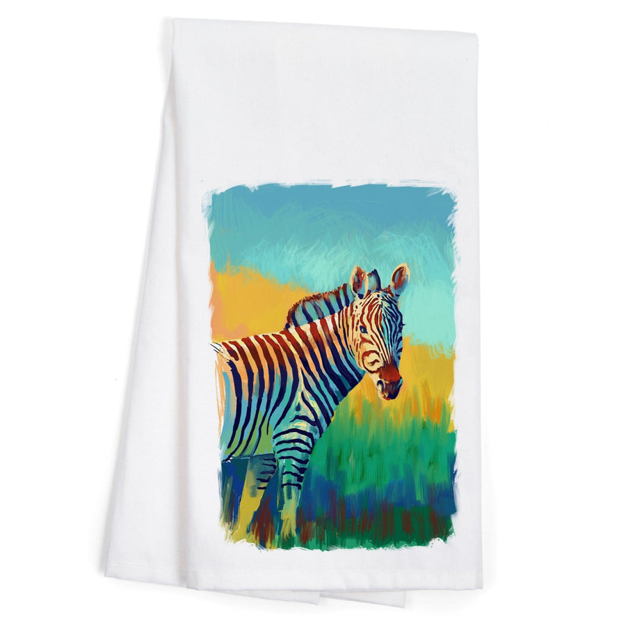 Zebra, Vivid, Organic Cotton Kitchen Tea Towels Kitchen Lantern Press 
