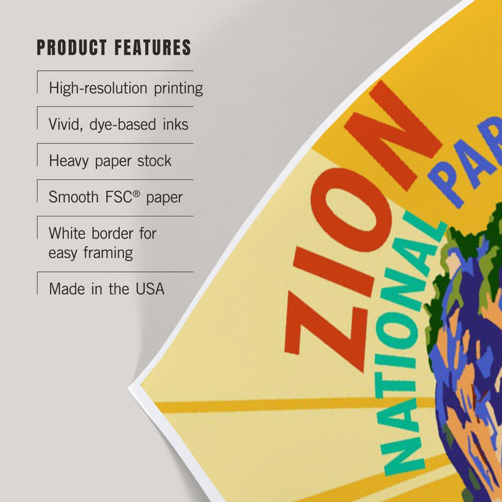 Zion National Park, Angel's Landing Psychedelic, Art & Giclee Prints Art Lantern Press 