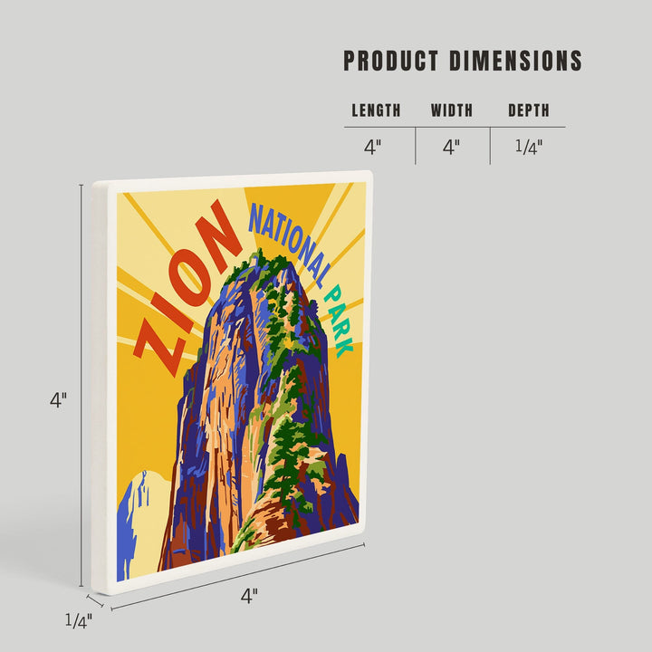 Zion National Park, Angel's Landing Psychedelic, Coasters Coasters Lantern Press 