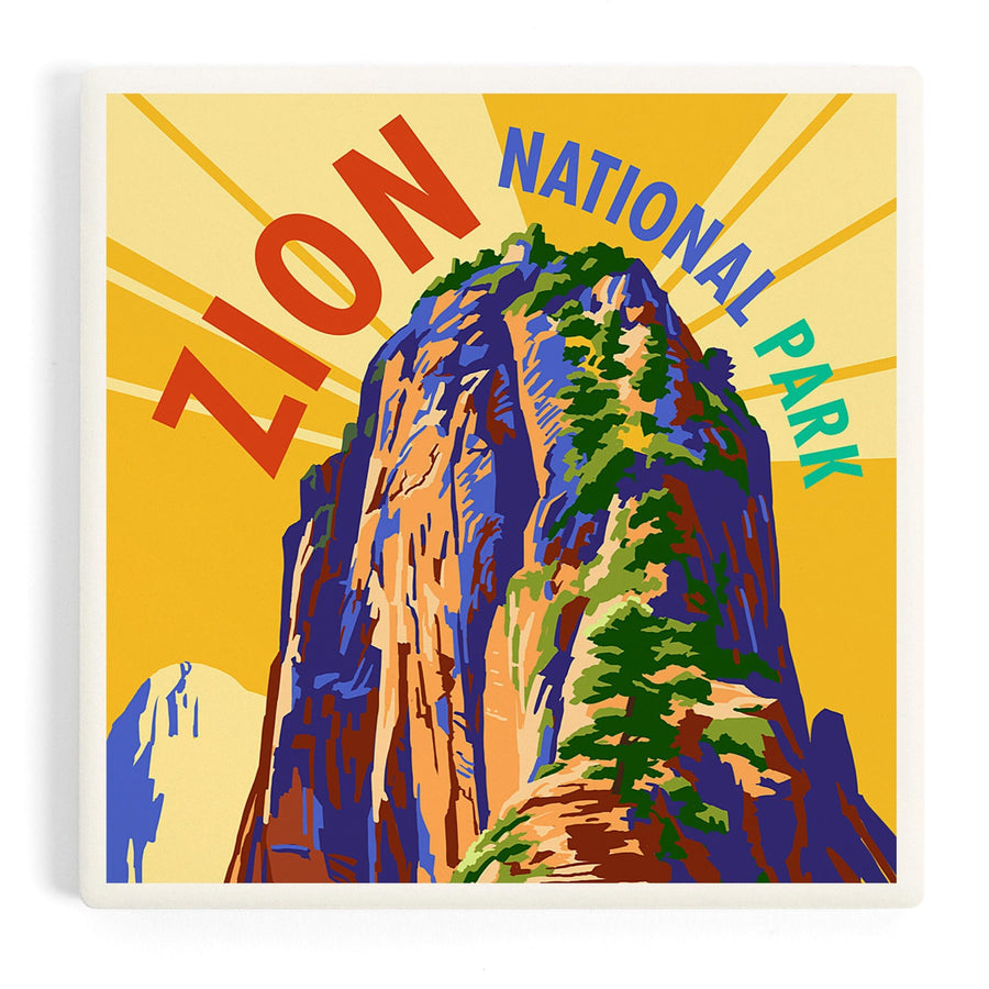 Zion National Park, Angel's Landing Psychedelic, Coasters Coasters Lantern Press 