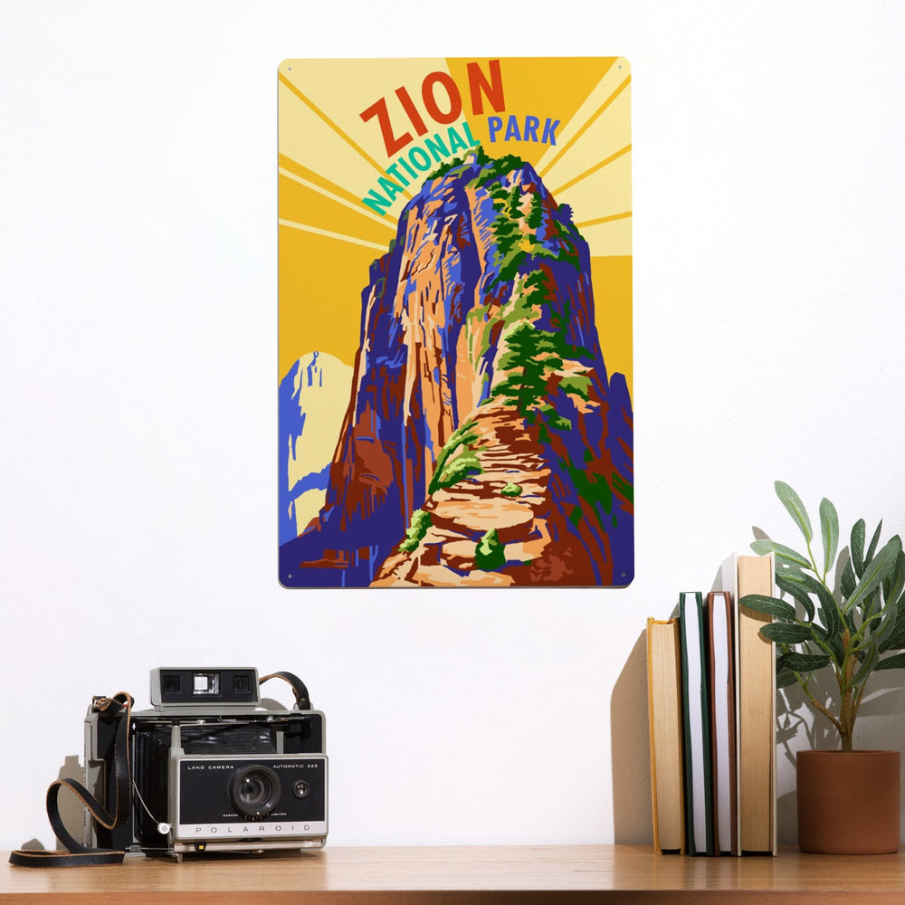Zion National Park, Angel's Landing Psychedelic, Metal Signs Metal Lantern Press 