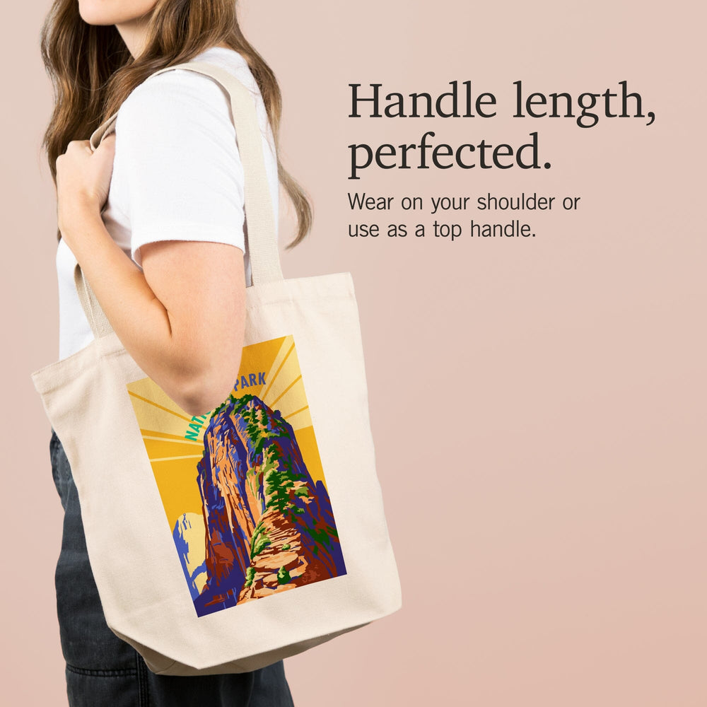 Zion National Park, Angel's Landing Psychedelic, Tote Bag Totes Lantern Press 