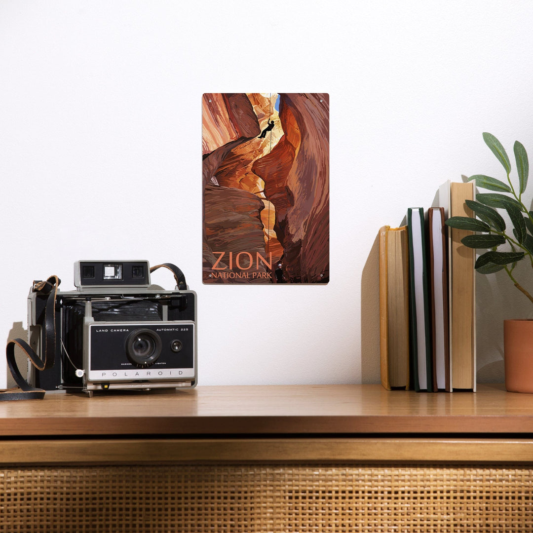 Zion National Park, Canyoneering Scene, Metal Signs Metal Lantern Press 