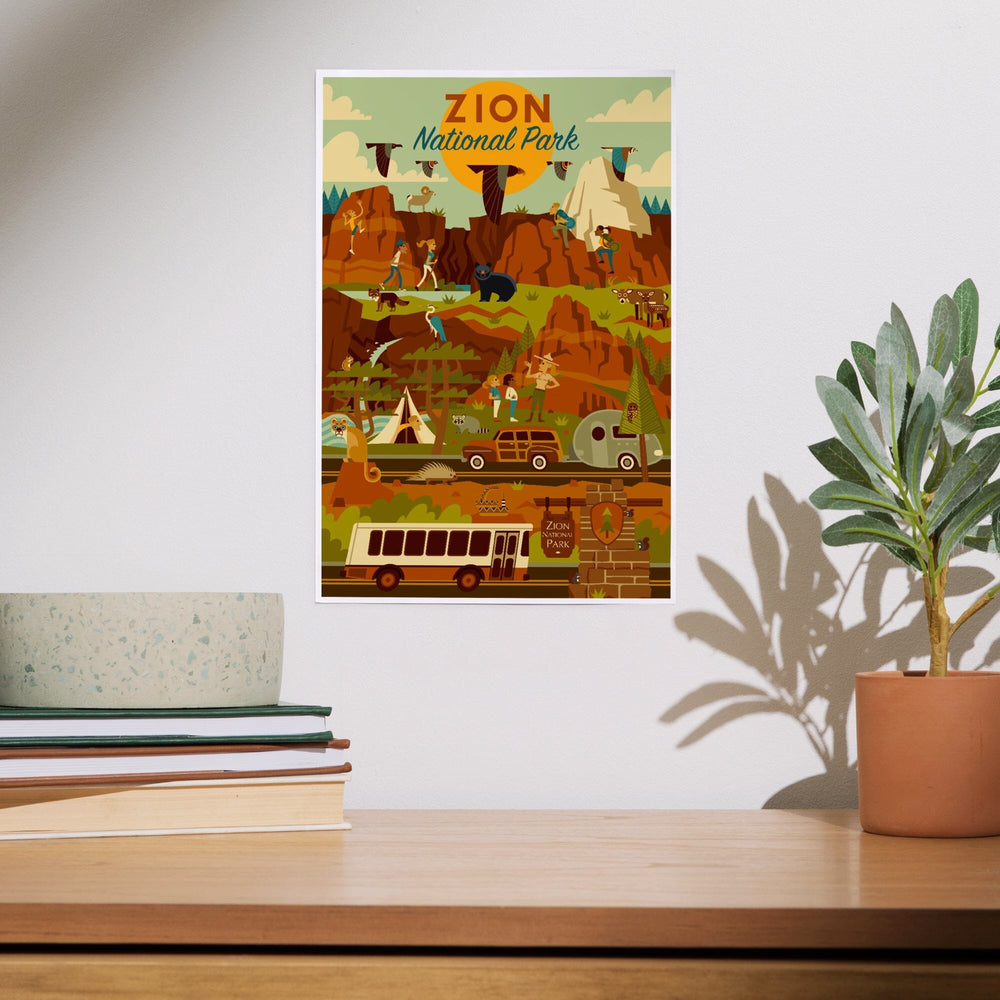 Zion National Park, Geometric National Park Series, Art & Giclee Prints Art Lantern Press 