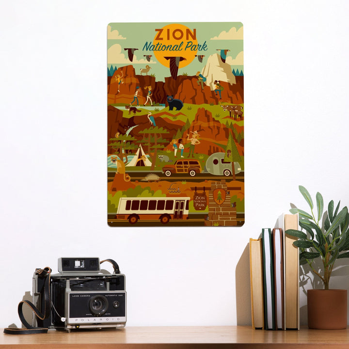 Zion National Park, Geometric National Park Series, Metal Signs Metal Lantern Press 