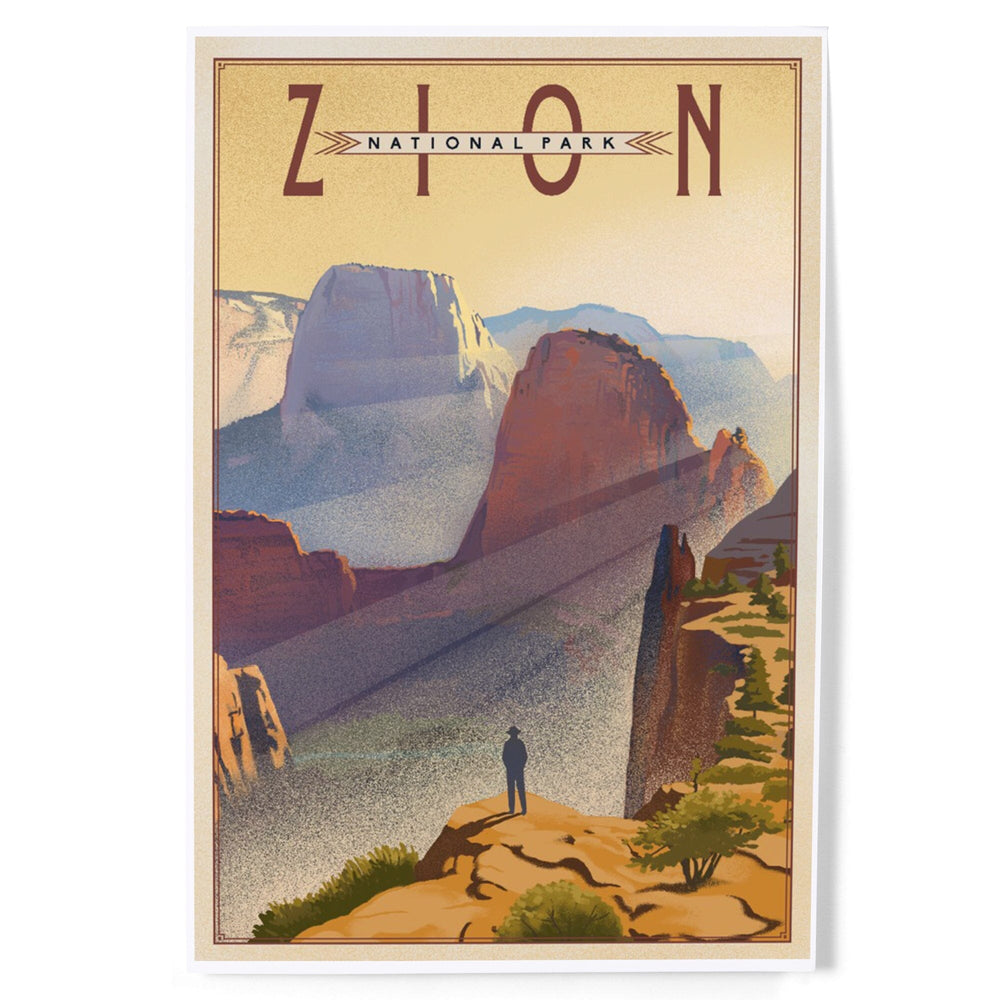 Zion National Park, Lithograph, Art & Giclee Prints Art Lantern Press 8 x 12 Art Print 