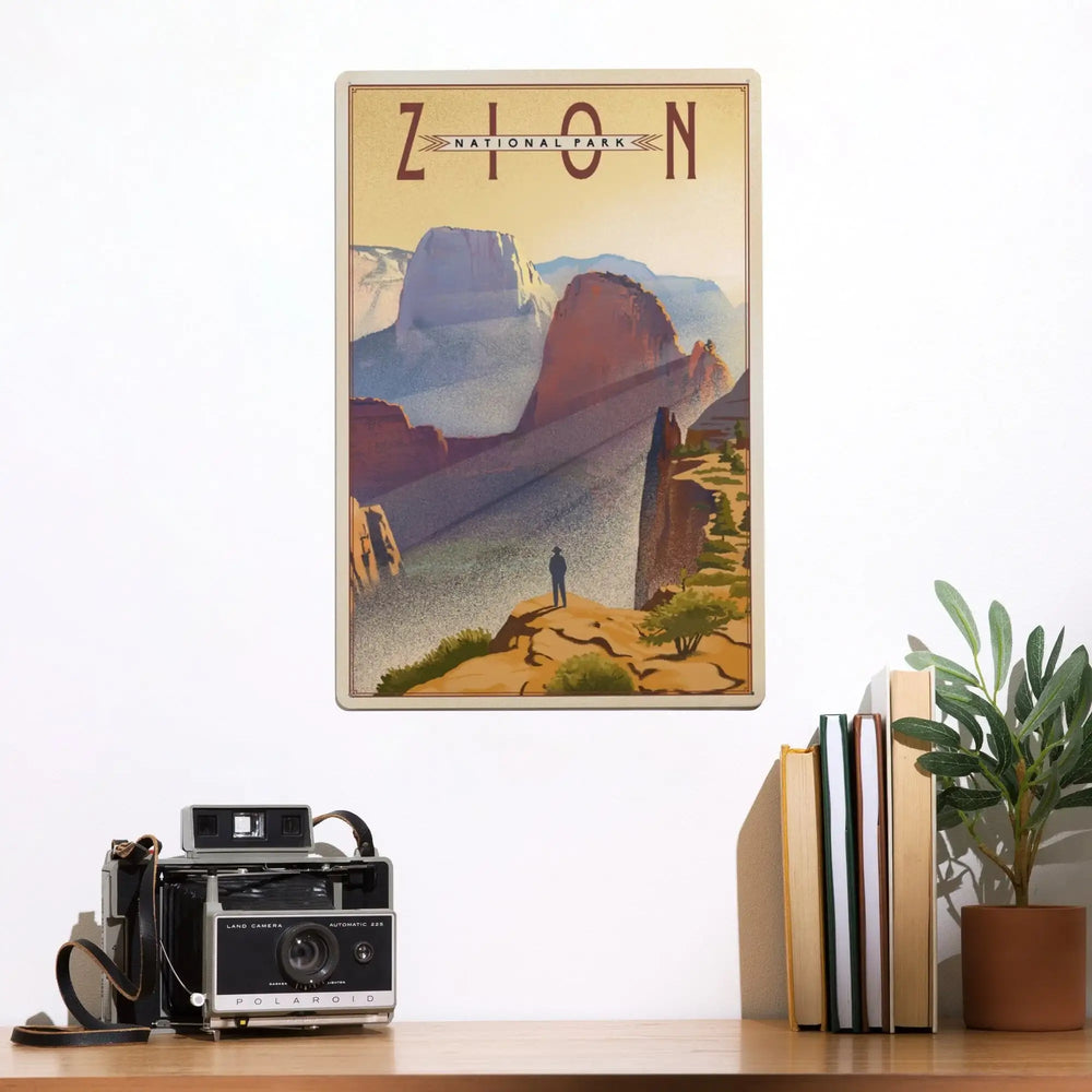 Zion National Park, Lithograph, Metal Signs Metal Lantern Press 