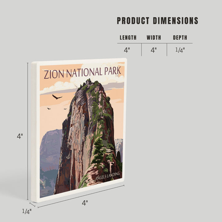 Zion National Park, Utah, Angels Landing and Condors, Coasters Coasters Lantern Press 