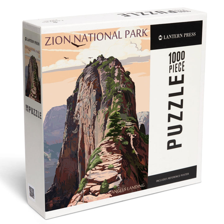 Zion National Park, Utah, Angels Landing and Condors, Jigsaw Puzzle Puzzle Lantern Press 
