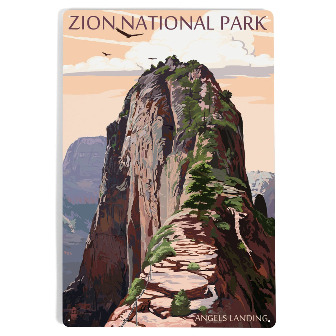 Zion National Park, Utah, Angels Landing and Condors, Metal Signs Metal Lantern Press 