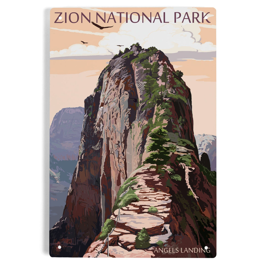 Zion National Park, Utah, Angels Landing and Condors, Metal Signs Metal Lantern Press 