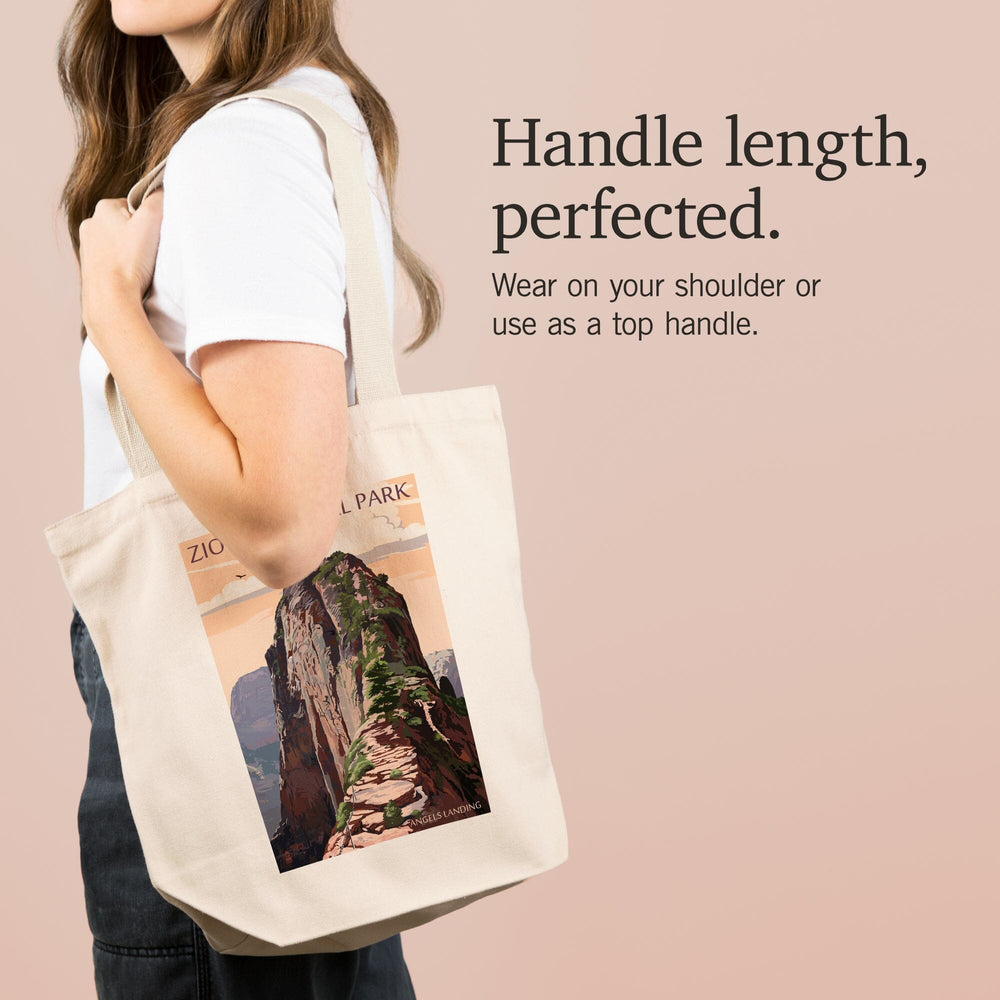 Zion National Park, Utah, Angels Landing and Condors, Tote Bag Totes Lantern Press 