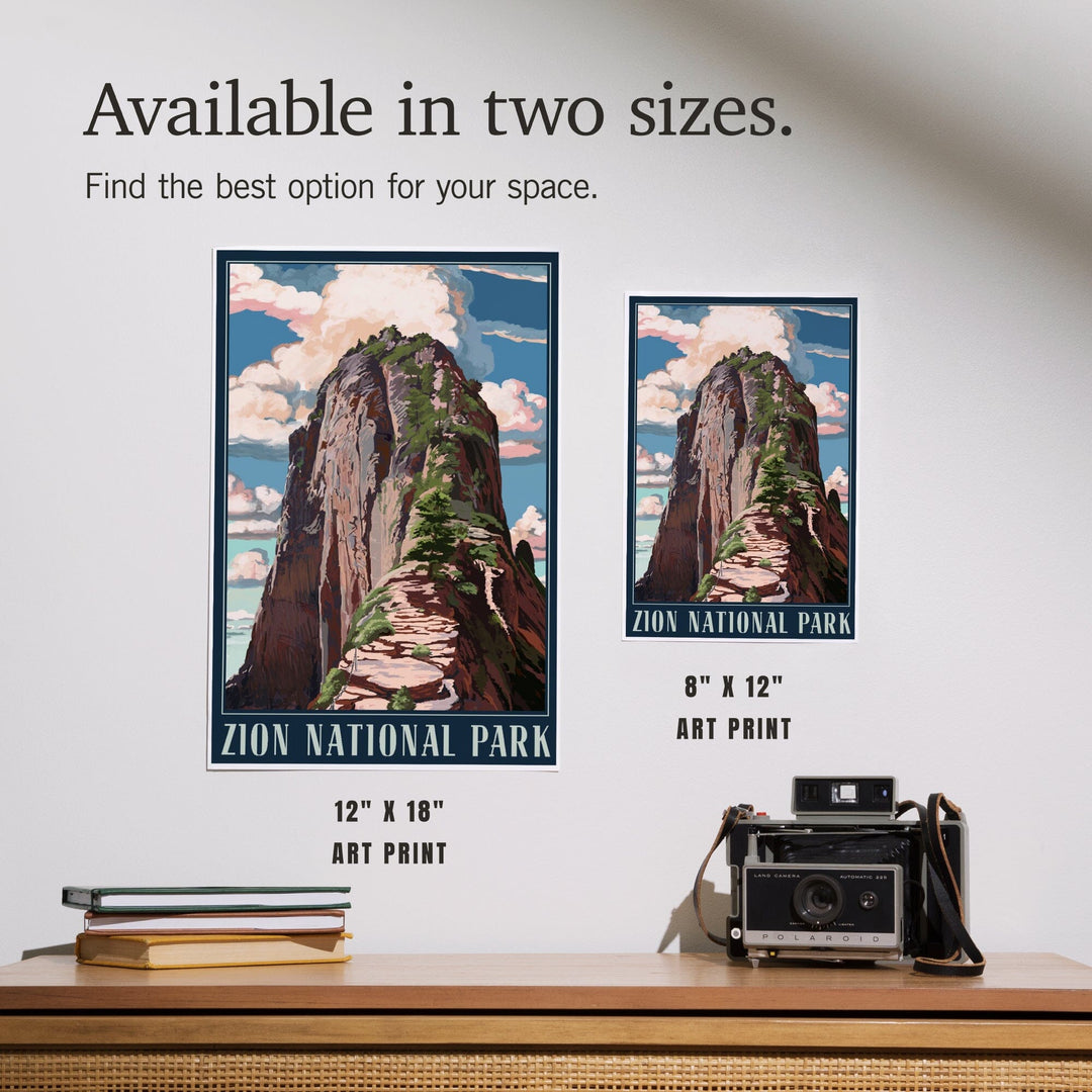 Zion National Park, Utah, Angels Landing, Art & Giclee Prints Art Lantern Press 