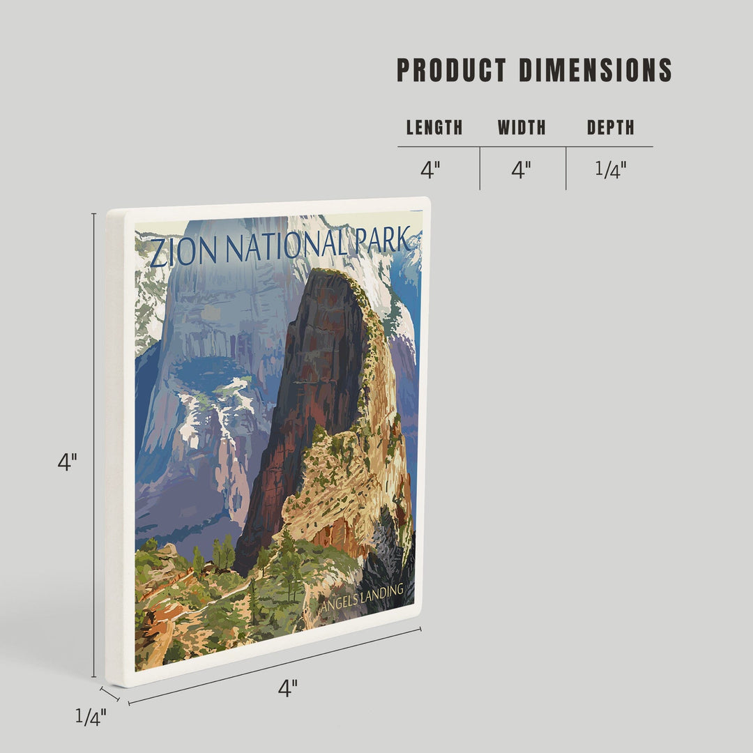 Zion National Park, Utah, Angels Landing, Coasters Coasters Lantern Press 