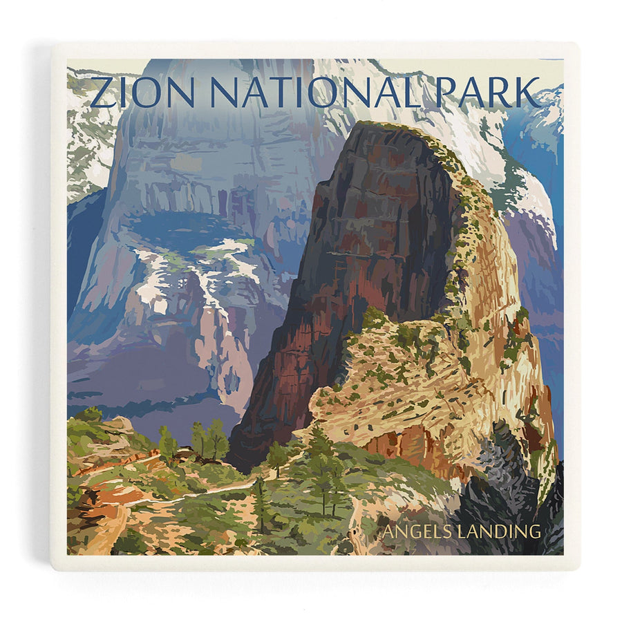 Zion National Park, Utah, Angels Landing, Coasters Coasters Lantern Press 