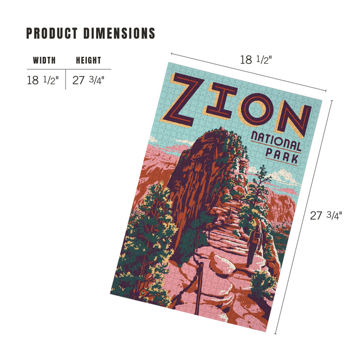 Zion National Park, Utah, Angel's Landing, Explorer Series, Jigsaw Puzzle Puzzle Lantern Press 