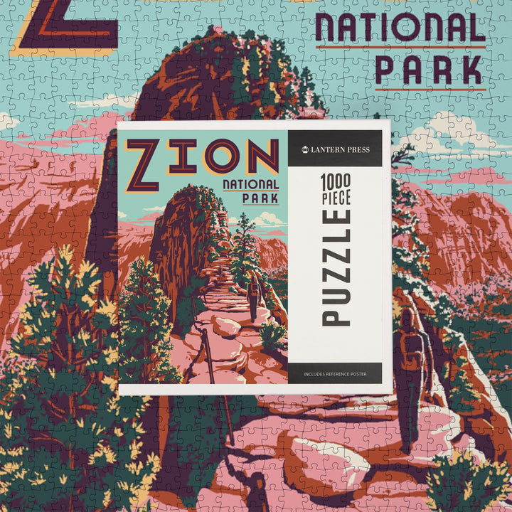 Zion National Park, Utah, Angel's Landing, Explorer Series, Jigsaw Puzzle Puzzle Lantern Press 