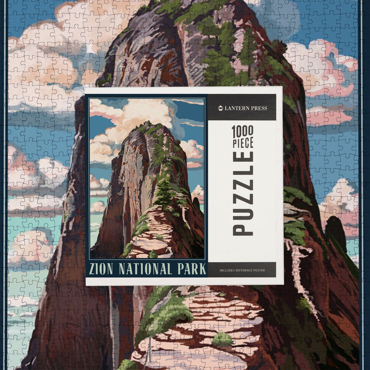 Zion National Park, Utah, Angels Landing, Jigsaw Puzzle Puzzle Lantern Press 