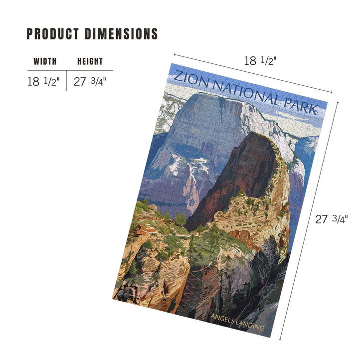 Zion National Park, Utah, Angels Landing, Jigsaw Puzzle Puzzle Lantern Press 