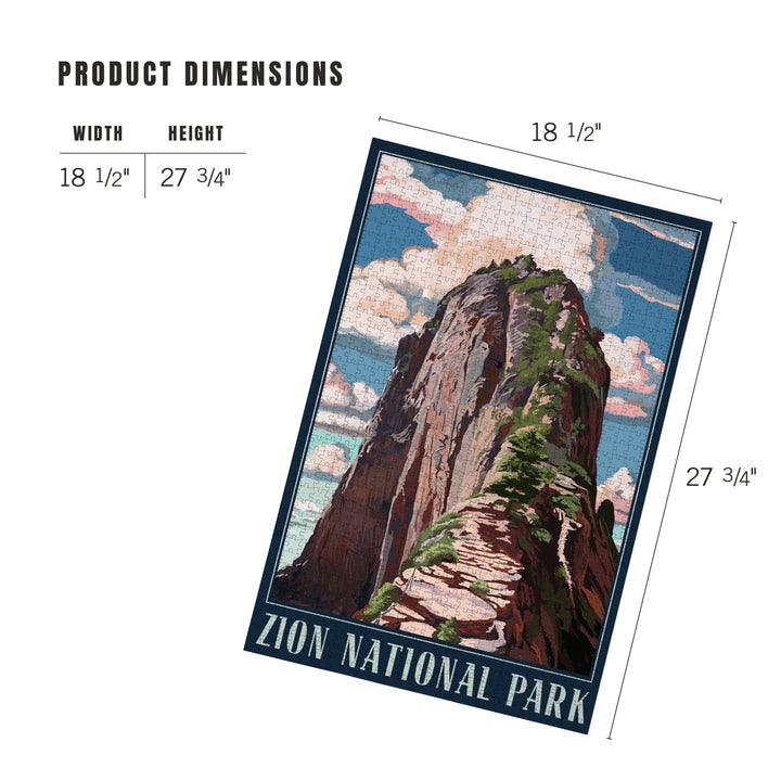 Zion National Park, Utah, Angels Landing, Jigsaw Puzzle Puzzle Lantern Press 