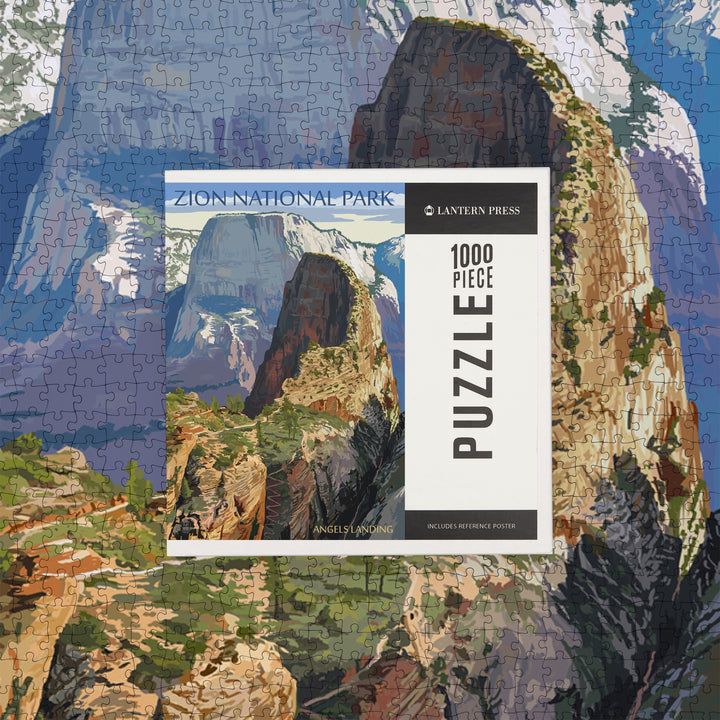 Zion National Park, Utah, Angels Landing, Jigsaw Puzzle Puzzle Lantern Press 