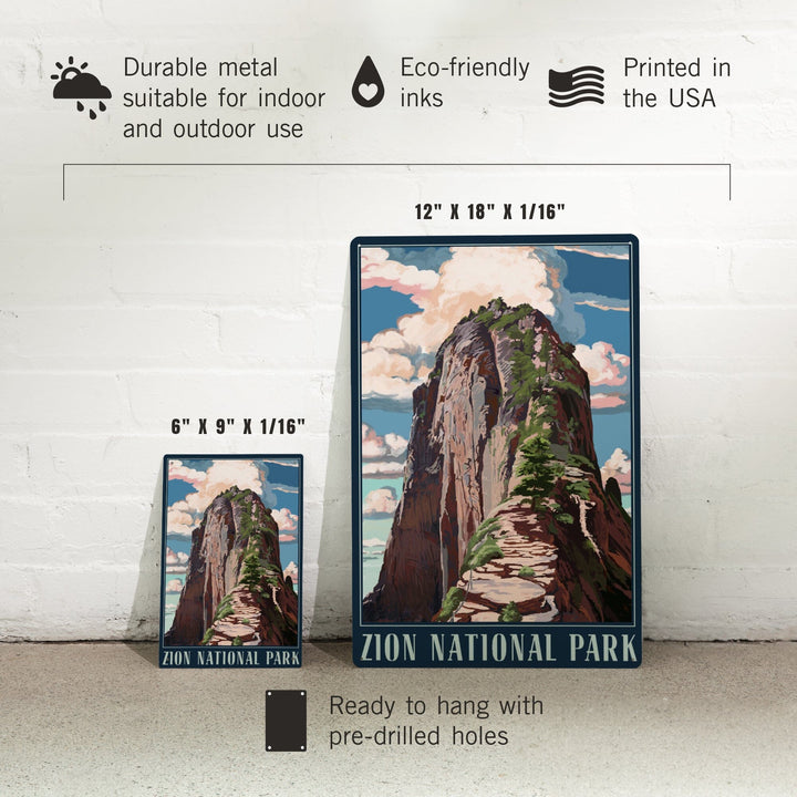 Zion National Park, Utah, Angels Landing, Metal Signs Metal Lantern Press 