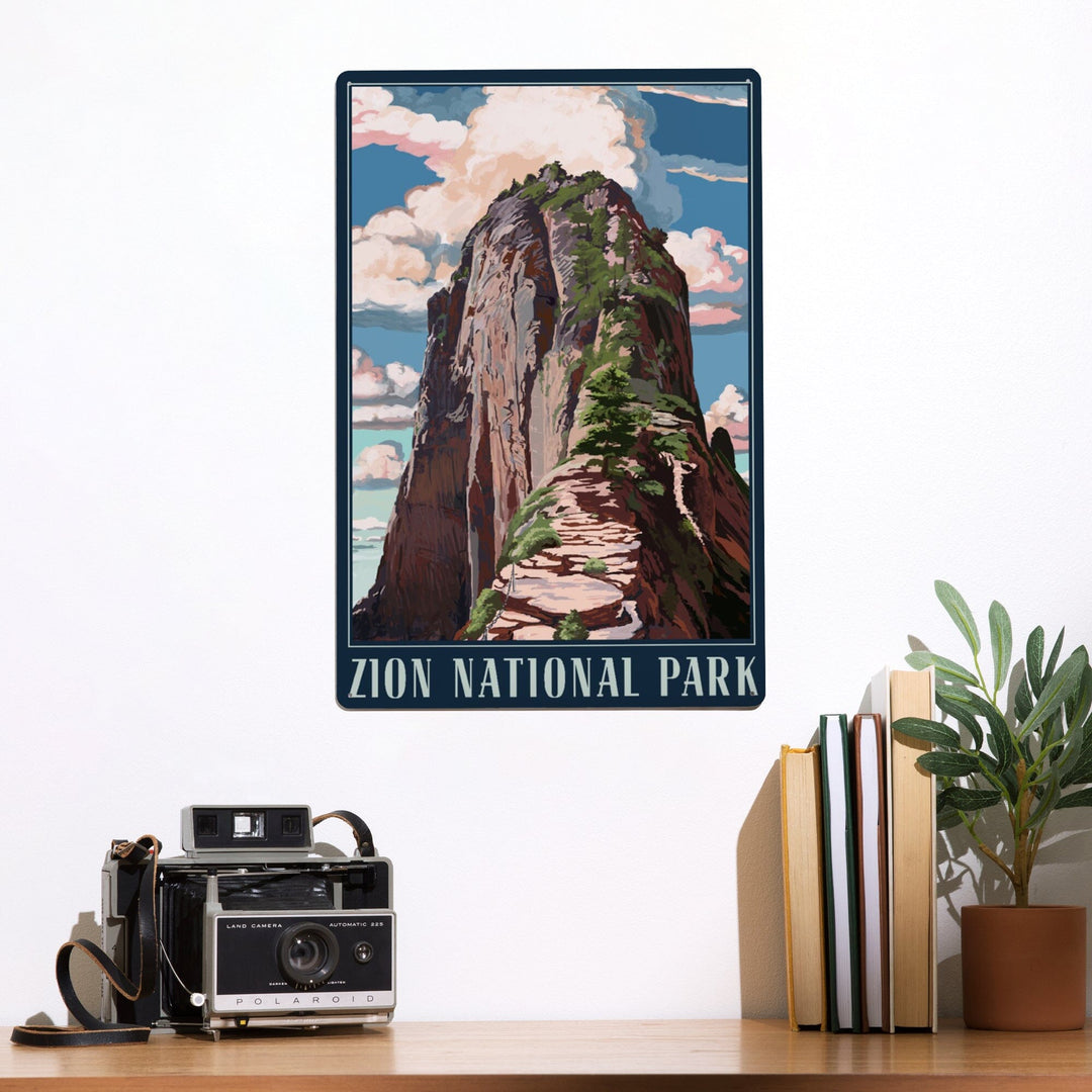 Zion National Park, Utah, Angels Landing, Metal Signs Metal Lantern Press 