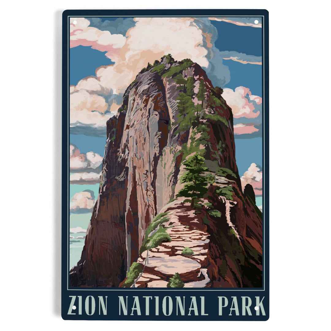 Zion National Park, Utah, Angels Landing, Metal Signs Metal Lantern Press 