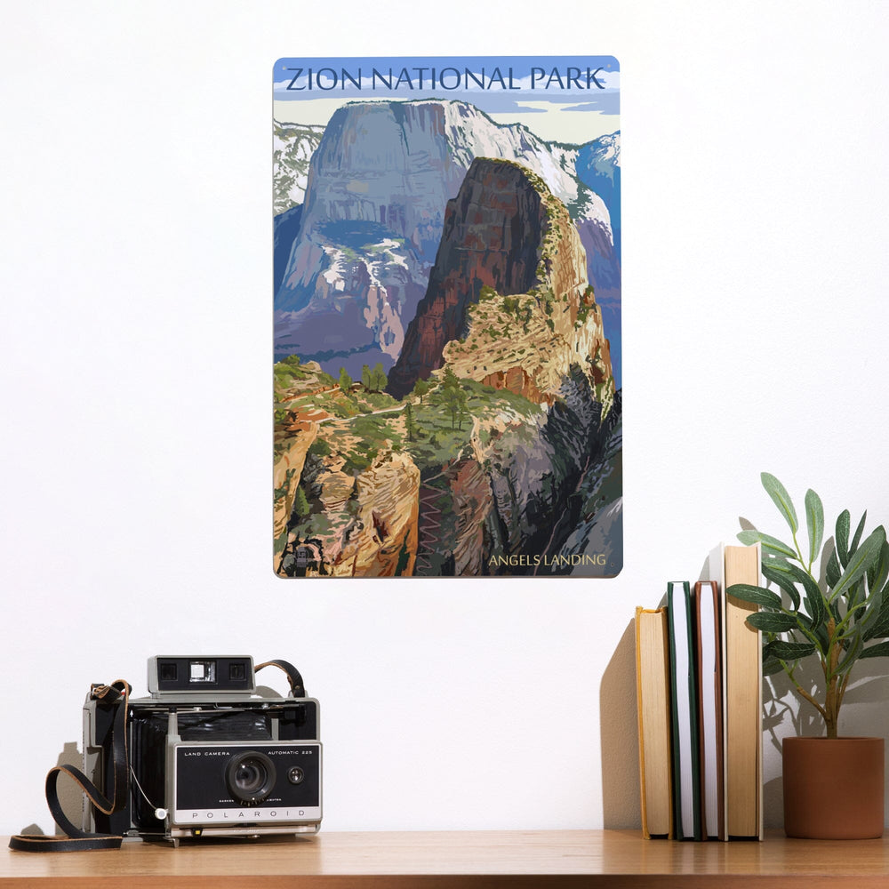 Zion National Park, Utah, Angels Landing, Metal Signs Metal Lantern Press 