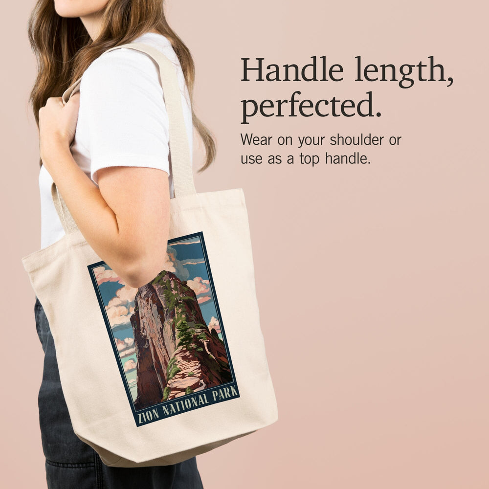 Zion National Park, Utah, Angels Landing, Tote Bag Totes Lantern Press 