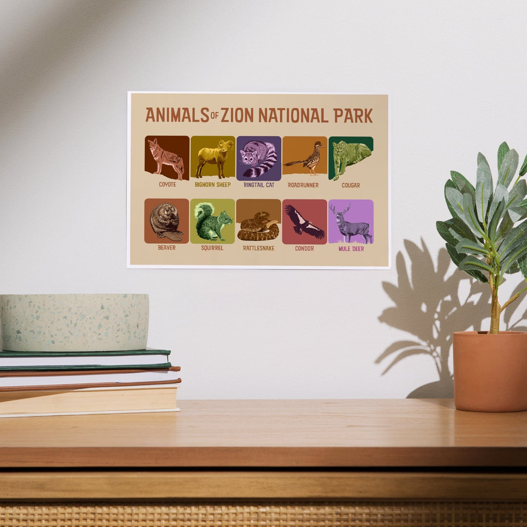 Zion National Park, Utah, Animals of Zion, Art & Giclee Prints Art Lantern Press 