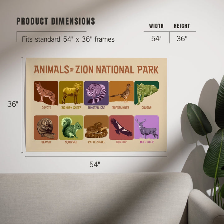 Zion National Park, Utah, Animals of Zion, Art & Giclee Prints Art Lantern Press 
