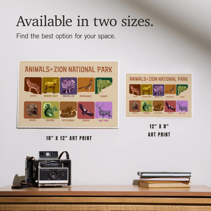 Zion National Park, Utah, Animals of Zion, Art & Giclee Prints Art Lantern Press 