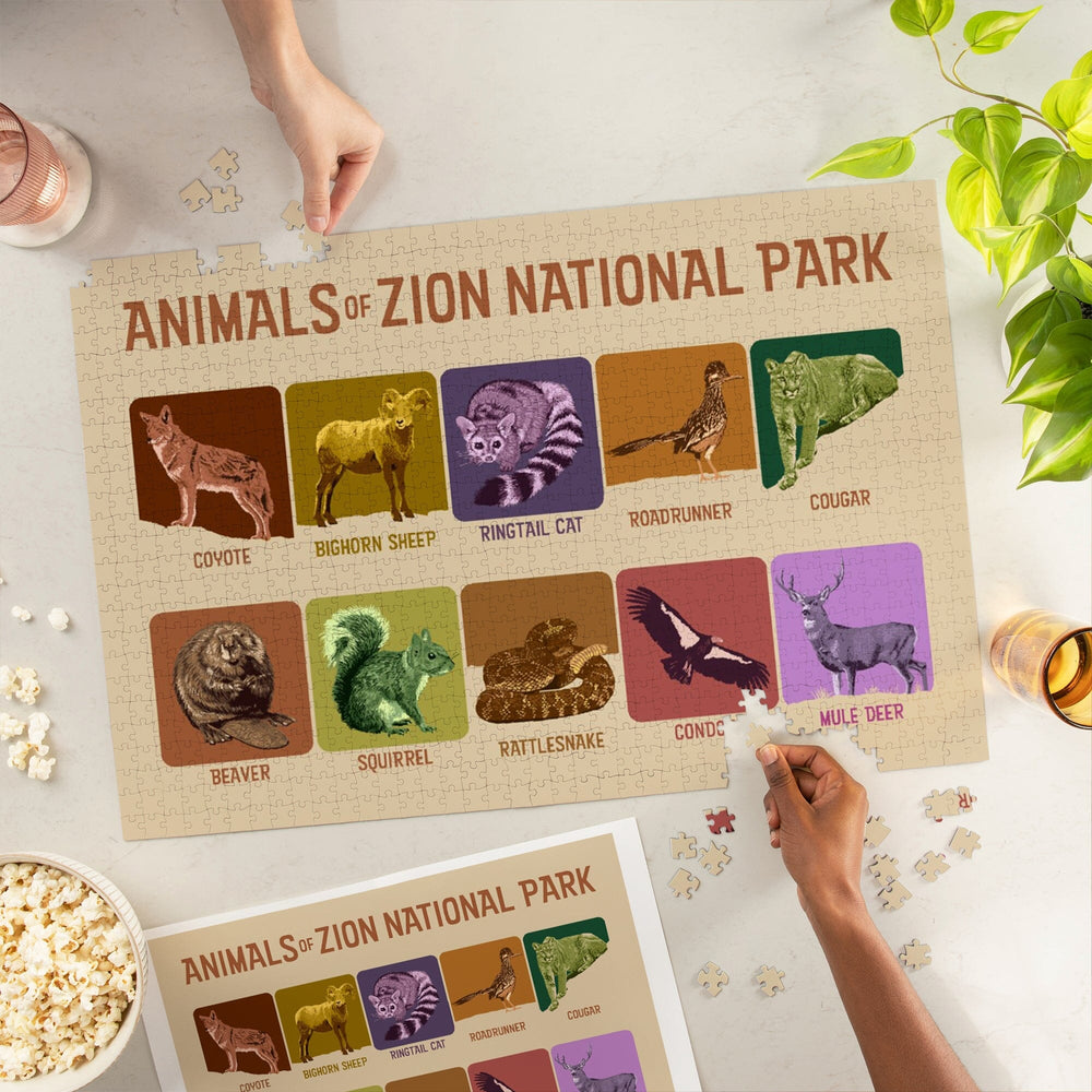 Zion National Park, Utah, Animals of Zion, Jigsaw Puzzle Puzzle Lantern Press 