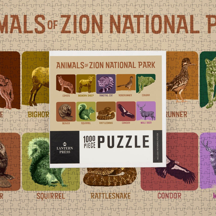 Zion National Park, Utah, Animals of Zion, Jigsaw Puzzle Puzzle Lantern Press 
