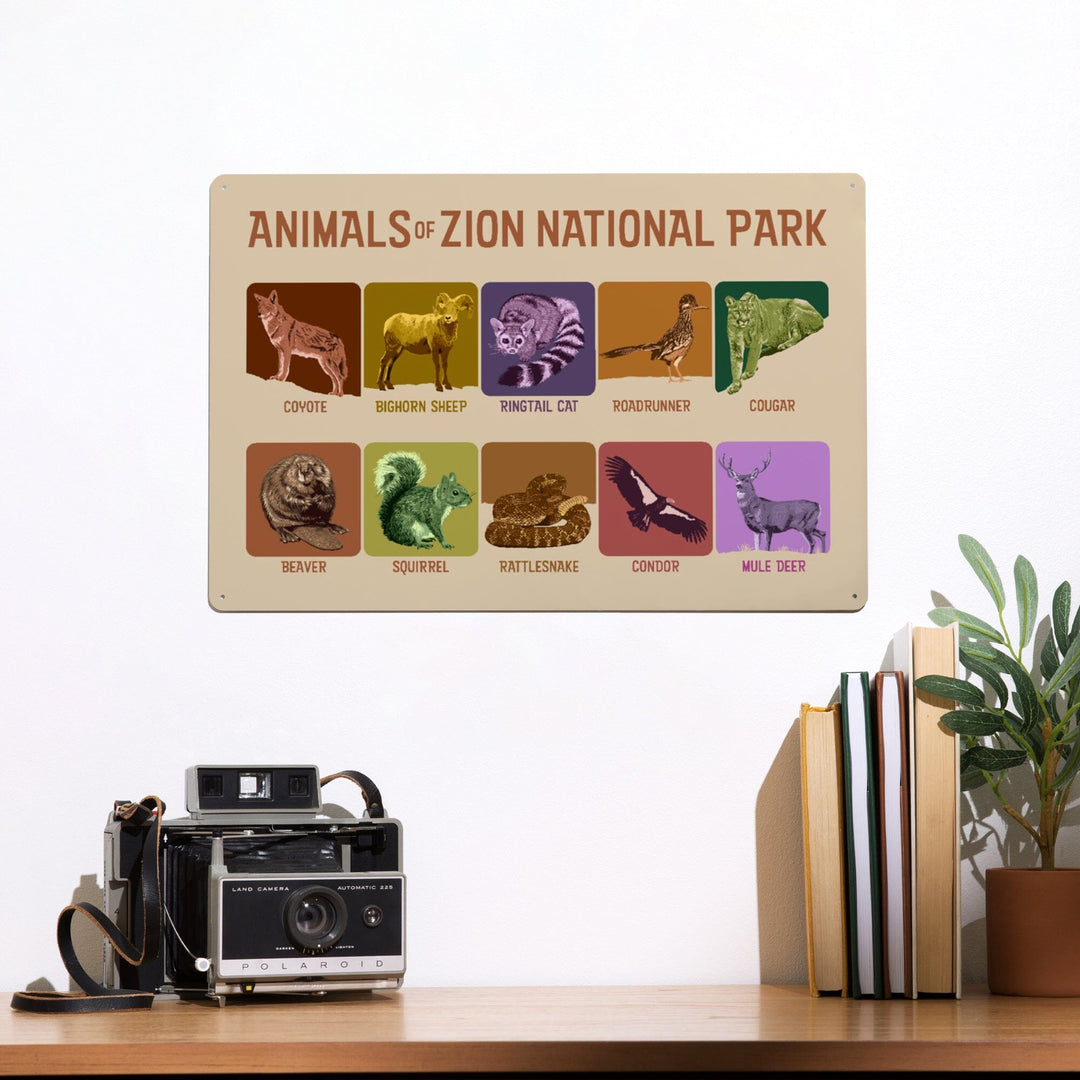 Zion National Park, Utah, Animals of Zion, Metal Signs Metal Lantern Press 