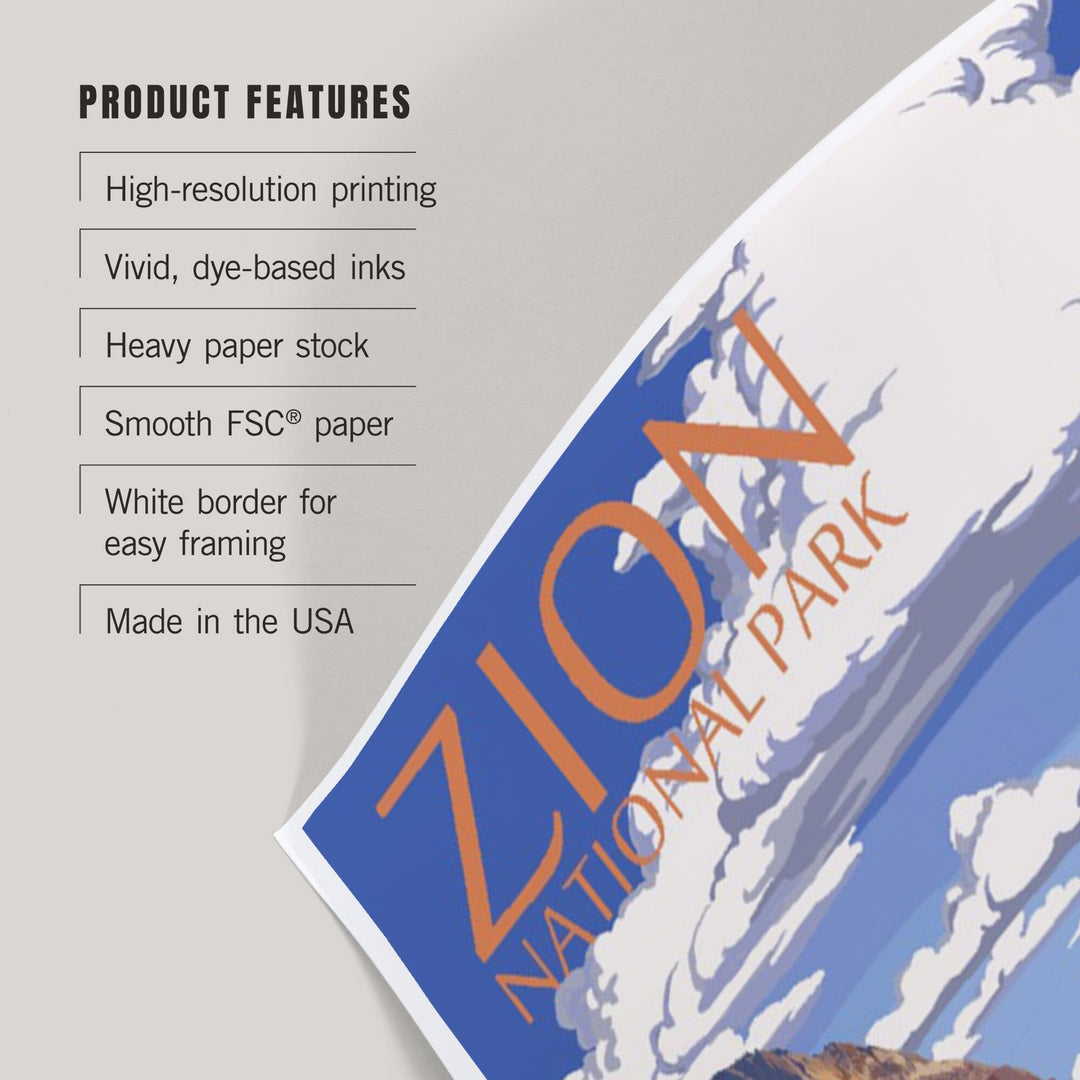 Zion National Park, Utah, Art & Giclee Prints Art Lantern Press 