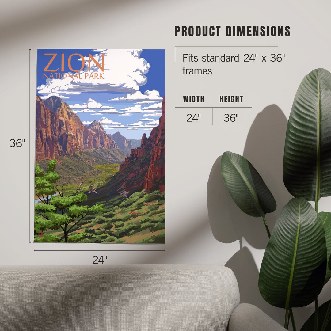 Zion National Park, Utah, Art & Giclee Prints Art Lantern Press 