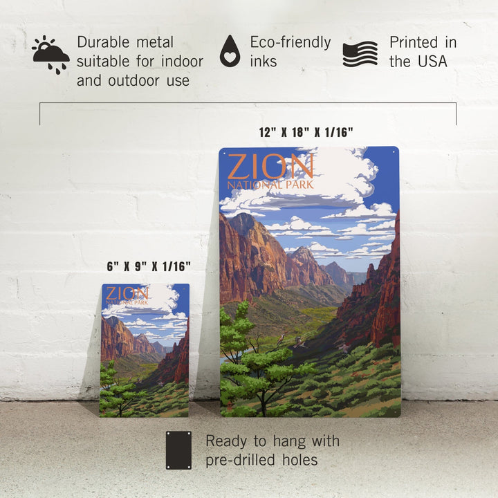 Zion National Park, Utah, Metal Signs Metal Lantern Press 